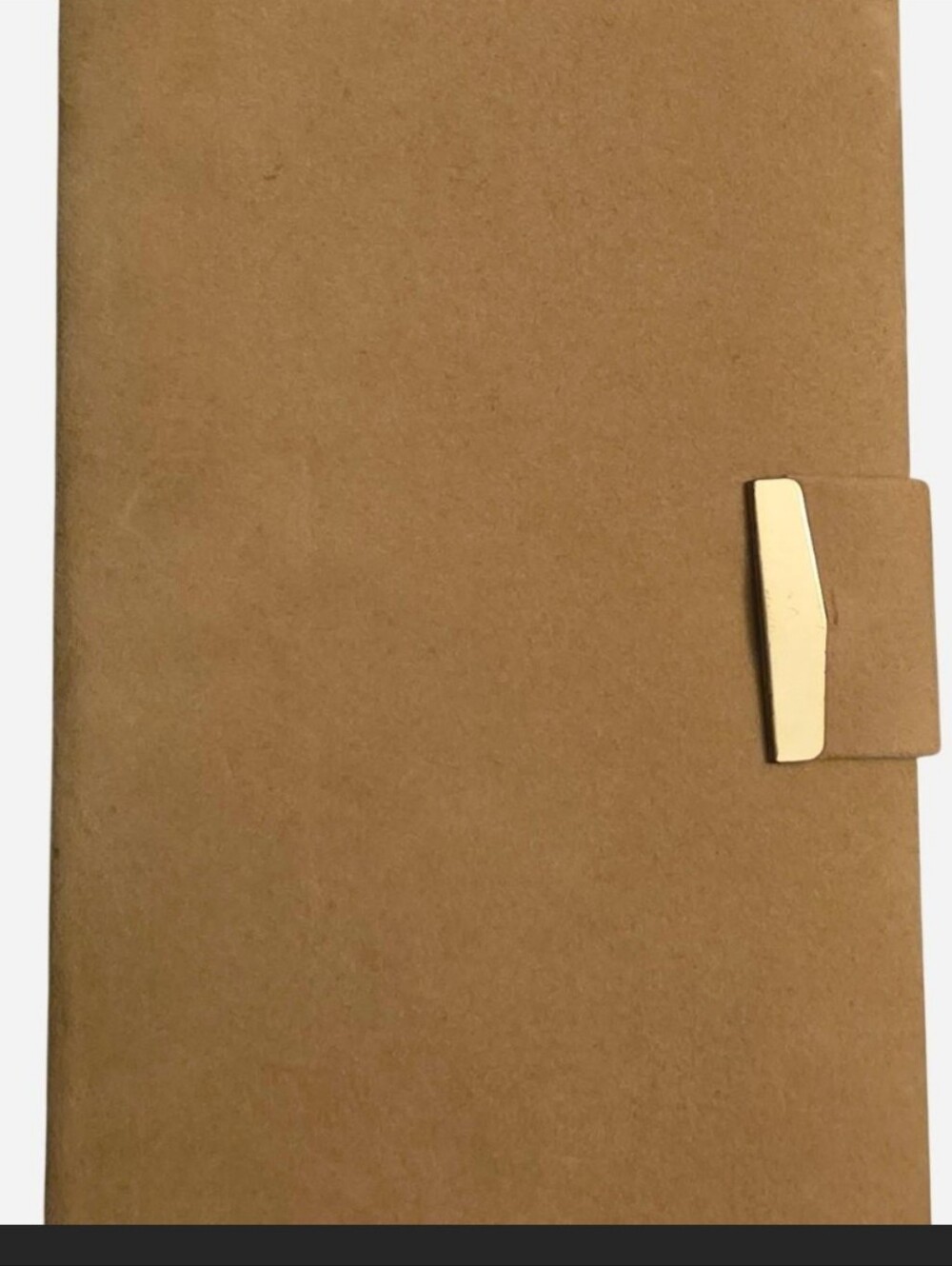 Tan Felt Travel Jewelry Case with Gold Accent
